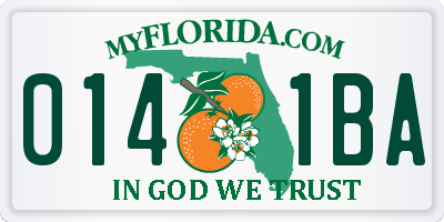 FL license plate 0141BA