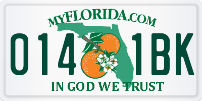 FL license plate 0141BK