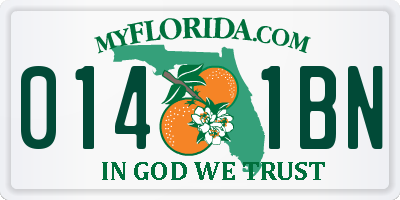 FL license plate 0141BN