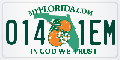 FL license plate 0141EM
