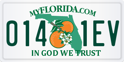 FL license plate 0141EV