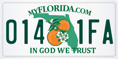 FL license plate 0141FA