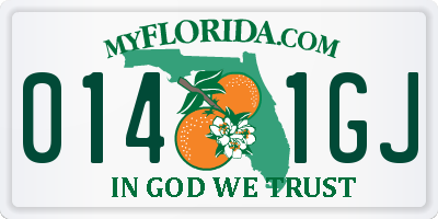 FL license plate 0141GJ