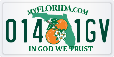 FL license plate 0141GV