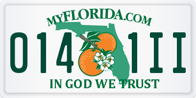 FL license plate 0141II