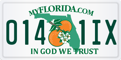 FL license plate 0141IX
