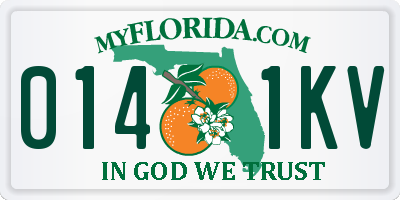FL license plate 0141KV