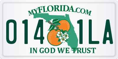 FL license plate 0141LA