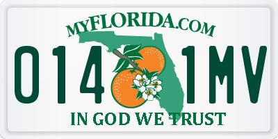 FL license plate 0141MV