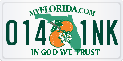 FL license plate 0141NK