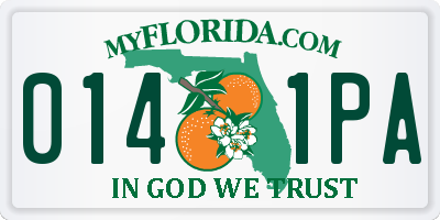 FL license plate 0141PA