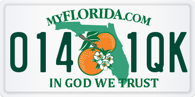 FL license plate 0141QK