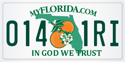 FL license plate 0141RI