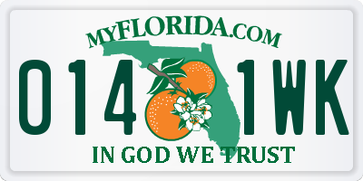 FL license plate 0141WK