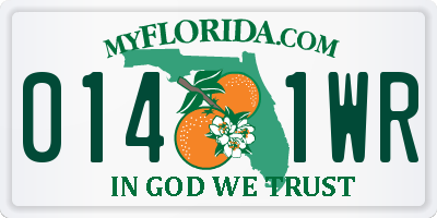 FL license plate 0141WR
