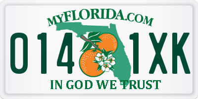 FL license plate 0141XK