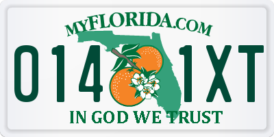 FL license plate 0141XT
