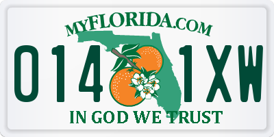 FL license plate 0141XW