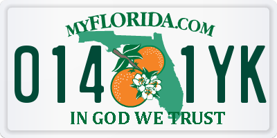 FL license plate 0141YK