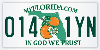 FL license plate 0141YN