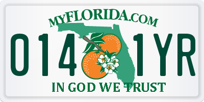 FL license plate 0141YR
