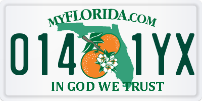 FL license plate 0141YX