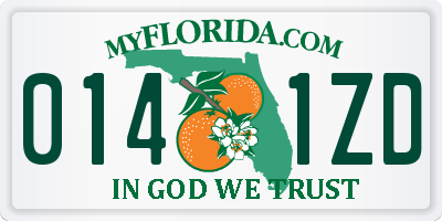 FL license plate 0141ZD