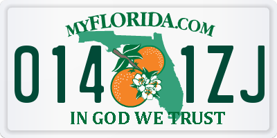 FL license plate 0141ZJ