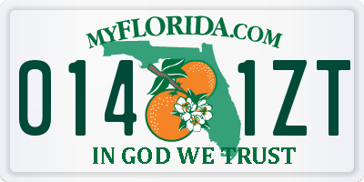 FL license plate 0141ZT