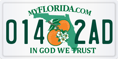 FL license plate 0142AD