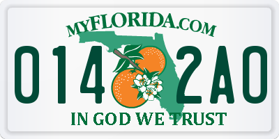 FL license plate 0142AO
