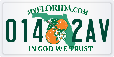 FL license plate 0142AV