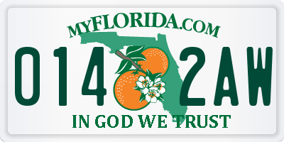 FL license plate 0142AW