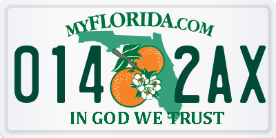 FL license plate 0142AX
