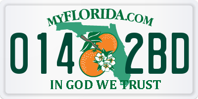 FL license plate 0142BD