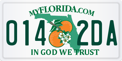 FL license plate 0142DA