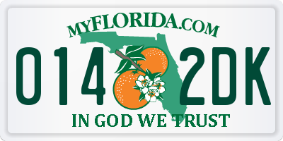 FL license plate 0142DK