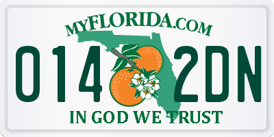 FL license plate 0142DN