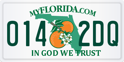 FL license plate 0142DQ