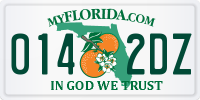 FL license plate 0142DZ