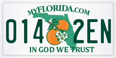 FL license plate 0142EN