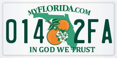 FL license plate 0142FA
