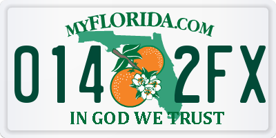 FL license plate 0142FX