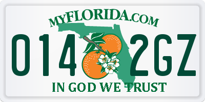 FL license plate 0142GZ