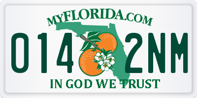 FL license plate 0142NM