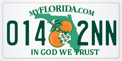 FL license plate 0142NN