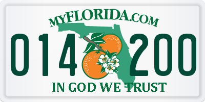 FL license plate 0142OO