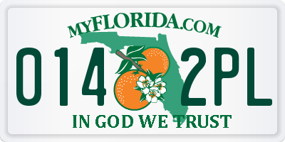 FL license plate 0142PL