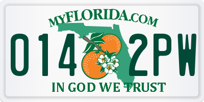 FL license plate 0142PW