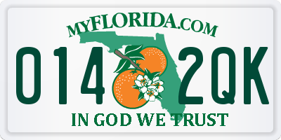 FL license plate 0142QK